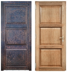 wood bronze entry door